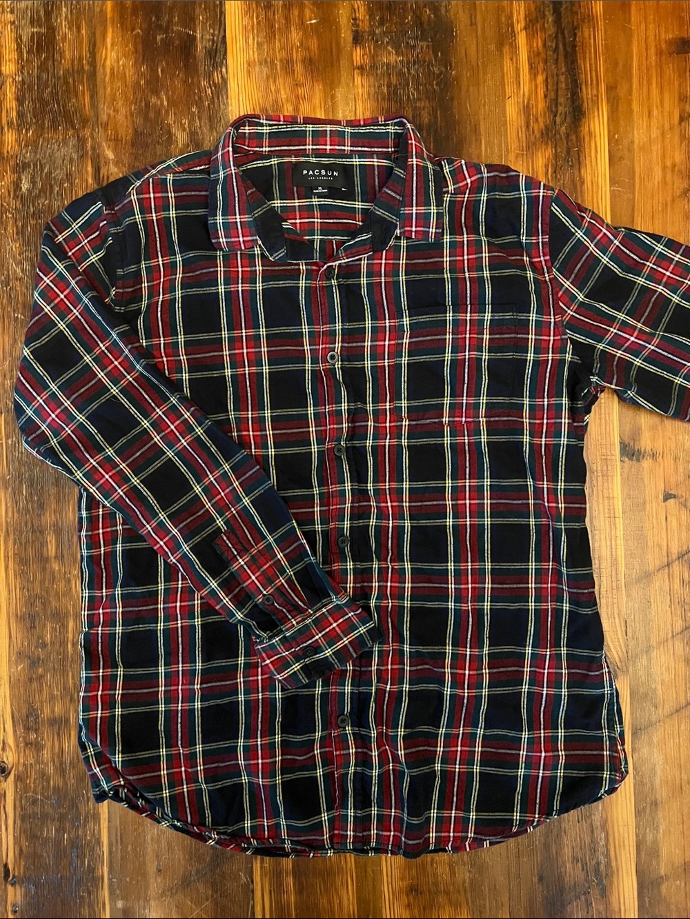 PacSun Black & Red Plaid Button-Down Shirt